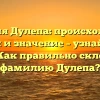Фамилия Дулепа: происхождение, история и значение – узнайте все о ней. Как правильно склонять фамилию Дулепа?