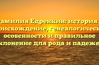 Фамилия Едренкин: история и происхождение, генеалогические особенности и правильное склонение для рода и падежей