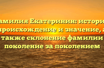 Фамилия Екатеринин: история, происхождение и значение, а также склонение фамилии поколение за поколением