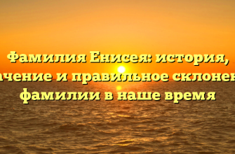 Фамилия Енисея: история, значение и правильное склонение фамилии в наше время