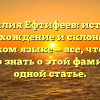 Фамилия Ефтифеев: история, происхождение и склонение в русском языке — все, что вам нужно знать о этой фамилии в одной статье.