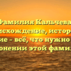 Фамилия Кальчева: происхождение, история и значение – всё, что нужно знать о склонении этой фамилии