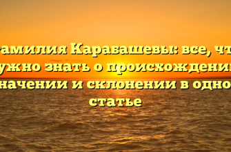 Фамилия Карабашевы: все, что нужно знать о происхождении, значении и склонении в одной статье