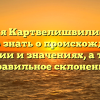 Фамилия Картвелишвили: все, что нужно знать о происхождении, истории и значениях, а также правильное склонение