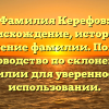 Фамилия Керефов: происхождение, история и значение фамилии. Полное руководство по склонению фамилии для уверенности в использовании.