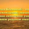 Фамилия Клеваный — история происхождения, значение и правильное склонение: узнайте все о своем родовом имени.