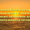 Фамилия Клыга: история, происхождение и значение, а также склонение для использования сегодня