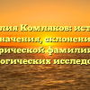 Фамилия Комляков: истоки и значения, склонение исторической фамилии для генеалогических исследований