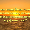 Фамилия Копылова: происхождение, история и значение. Как правильно склонять эту фамилию?