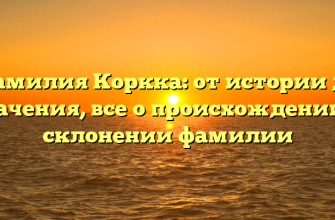 Фамилия Коркка: от истории до значения, все о происхождении и склонении фамилии