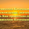 Фамилия Кочешков: происхождение, значения и история. Как правильно склонять фамилию Кочешков?