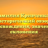 Фамилия Кривченков: исторический обзор происхождения, значения и склонения