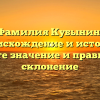 Фамилия Кубынин: происхождение и история, узнайте значение и правильное склонение