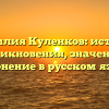 Фамилия Куленков: история возникновения, значение и склонение в русском языке