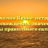 Фамилия Кунне: история происхождения, значение и секреты правильного склонения
