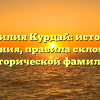 Фамилия Курдай: истоки и значения, правила склонения исторической фамилии