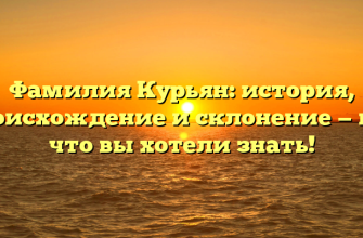 Фамилия Курьян: история, происхождение и склонение — все, что вы хотели знать!