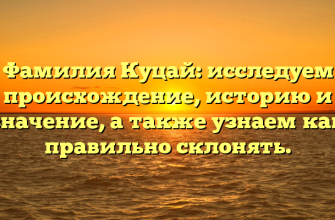 Фамилия Куцай: исследуем происхождение, историю и значение, а также узнаем как правильно склонять.