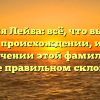 Фамилия Лейба: всё, что вы хотели знать о происхождении, истории и значении этой фамилии, а также правильном склонении