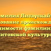 Фамилия Лисаускайте: исследование происхождения и значимости фамилии для литовской культуры