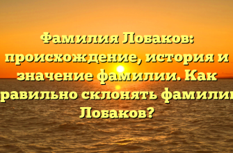 Фамилия Лобаков: происхождение, история и значение фамилии. Как правильно склонять фамилию Лобаков?