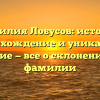 Фамилия Лобусов: история, происхождение и уникальное значение — все о склонении этой фамилии
