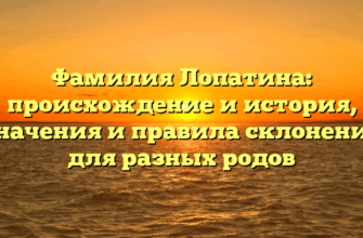 Фамилия Лопатина: происхождение и история, значения и правила склонения для разных родов