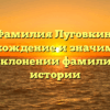Фамилия Луговкин: происхождение и значимость — все о склонении фамилии и ее истории