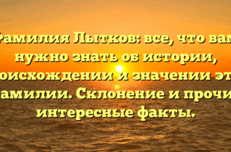 Фамилия Лытков: все, что вам нужно знать об истории, происхождении и значении этой фамилии. Склонение и прочие интересные факты.