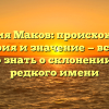 Фамилия Маков: происхождение, история и значение — все, что нужно знать о склонении этого редкого имени
