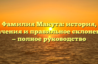 Фамилия Макута: история, значения и правильное склонение — полное руководство