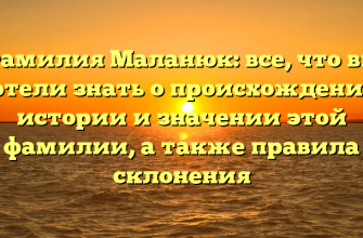 Фамилия Маланюк: все, что вы хотели знать о происхождении, истории и значении этой фамилии, а также правила склонения
