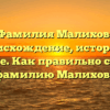 Фамилия Малихов: происхождение, история и значение. Как правильно склонять фамилию Малихов?