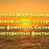 Фамилия Мартыновский: происхождение, история и значение фамилии. Склонение и интересные факты.