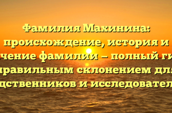 Фамилия Махинина: происхождение, история и значение фамилии — полный гид с правильным склонением для родственников и исследователей