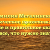 Фамилия Мегалинский: историческое происхождение, значение и правильное склонение — все, что нужно знать