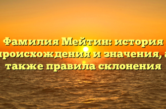 Фамилия Мейтин: история происхождения и значения, а также правила склонения