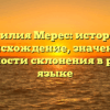 Фамилия Мерес: история и происхождение, значение и особенности склонения в русском языке