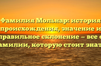 Фамилия Мольнар: история происхождения, значение и правильное склонение — все о фамилии, которую стоит знать!