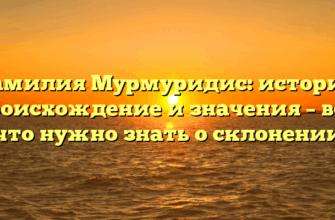 Фамилия Мурмуридис: история, происхождение и значения – все, что нужно знать о склонении