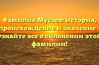 Фамилия Мусаев: история, происхождение и значение – узнайте все о склонении этой фамилии!