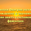 Фамилия Обогуев: история, происхождение и значения и все, что нужно знать о склонении этой фамилии
