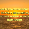 Фамилия Оржеховский: всё что нужно знать о происхождении, истории, значении и склонении фамилии