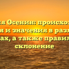 Фамилия Осенин: происхождение, история и значения в различных языках, а также правильное склонение