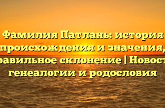 Фамилия Патлань: история происхождения и значения, правильное склонение | Новости генеалогии и родословия