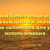 Фамилия Попитченко: история происхождения и значения, описание склонения для удобного использования