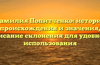 Фамилия Попитченко: история происхождения и значения, описание склонения для удобного использования