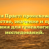 Фамилия Праст: происхождение и наследство, значение и правила склонения для генеалогических исследований.