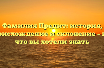 Фамилия Предит: история, происхождение и склонение – всё, что вы хотели знать