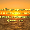 Фамилия Прусс: происхождение, история и значение — все, что вы хотели знать о склонении этой фамилии
